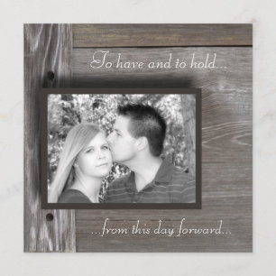 Faire-part de mariage en bois de grange