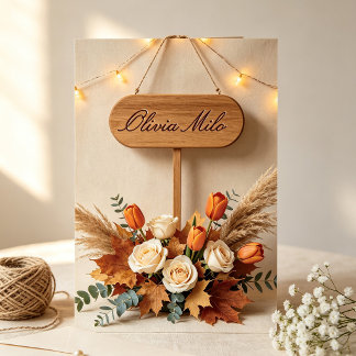 Faire-part de mariage en bois de grange rustique M