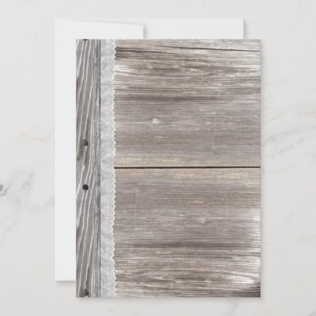 Faire-part de mariage en bois de la dentelle (Devant)