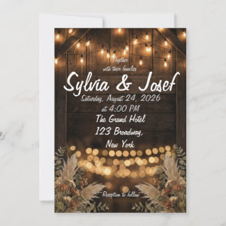 Faire-part de mariage en bois rustique