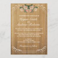 Faire-part de mariage en bois rustique