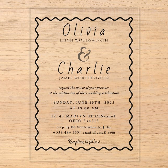 Faire-part de mariage en bois rustique  (Recto)