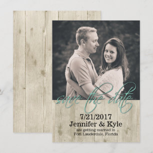 Faire-part de mariage en bois rustique pour annonc