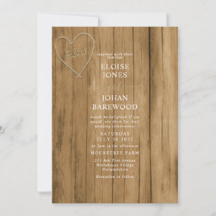 Faire-part de mariage en bois sculpté