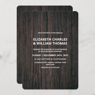 Faire-part de mariage en bois texturé rustique