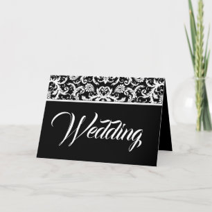 Faire-part de mariage en damas - Noir et Blanc