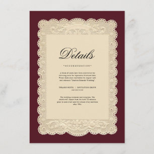 Faire-part de mariage en dentelle de papier vintag