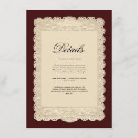 Faire-part de mariage en dentelle de papier vintag