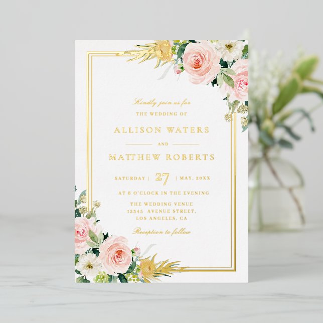 faire-part de mariage en feuille d'aluminium avec  (Debout devant)