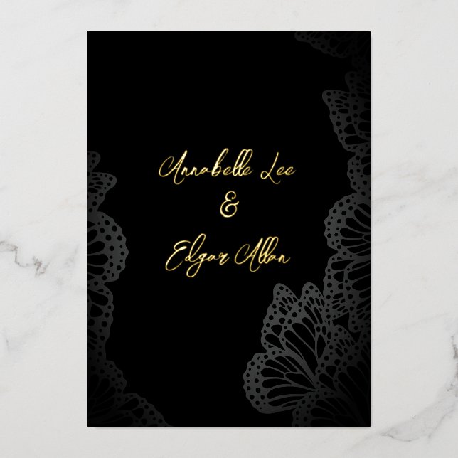 Faire-part de mariage en feuille gothique Monarch (Recto)