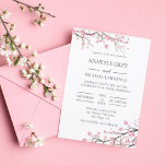 Faire-part de mariage en fleurs de cerisier printe<br><div class="desc">Cette collection élégante présente une Faire-part de mariage mixte en aquarelle Spring Cherry Blossom. Éléments correspondants disponibles. Créez votre invitation parfaite avec ce modèle pré-conçu, vous pouvez facilement la personnaliser pour être le vôtre. Pour plus de personnalisation, cliquez sur le lien "customiser plus loin" et utilisez notre outil de conception...</div>