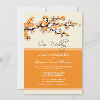 Faire-part de mariage en fleurs de cerisiers (oran