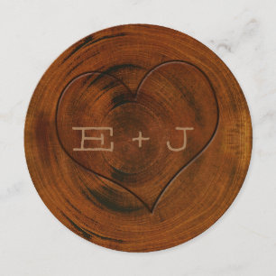 Faire-part de mariage en forme de cœur sculpté sur