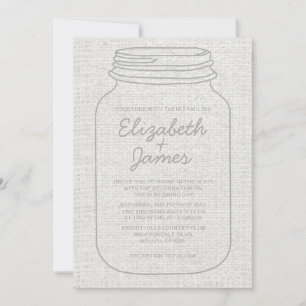 Faire-Part de Mariage en forme de Pot Mason Toile