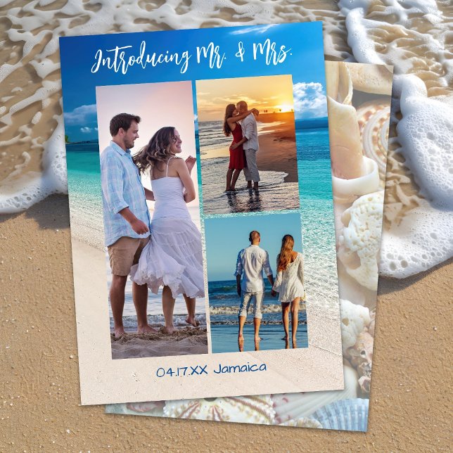 Faire-part de mariage en fuite sur trois photos de (Créateur téléchargé)