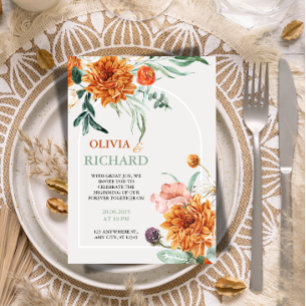 Faire-part de mariage en herbe de Pampas Boho text