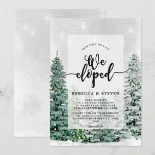 faire-part de mariage en hiver noël en fuite