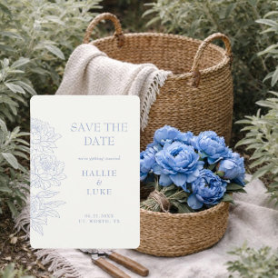 Faire-part de mariage en ligne Art de Pivoine Bleu