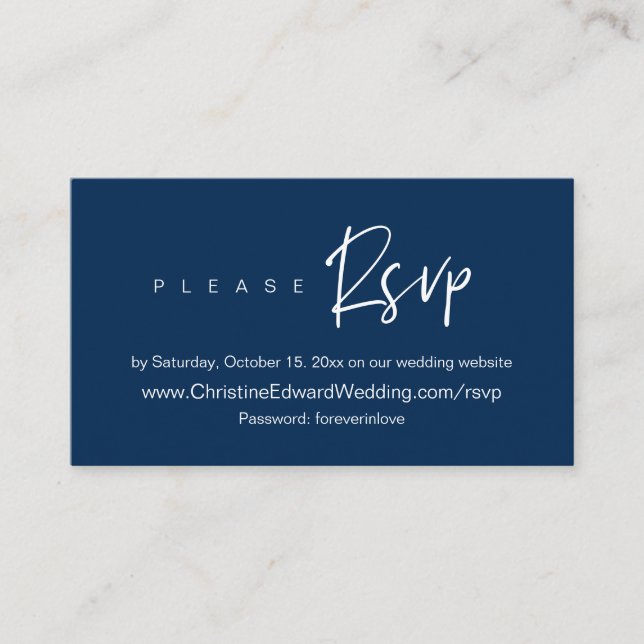 Faire-part de mariage en ligne RSVP, carte minimal (Devant)