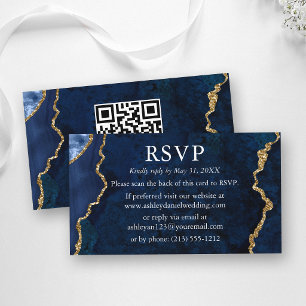 Faire-part de mariage en marbre bleu aquarelle ave
