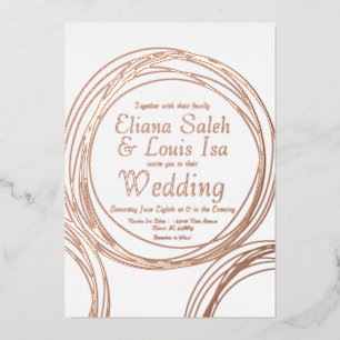 Faire-part de mariage en or circulaire abstrait pr