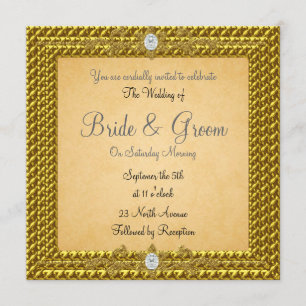 Faire-part de mariage en or unique et élégant