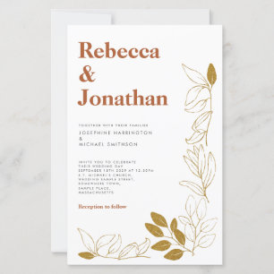 Faire-part de mariage en papier en terre cuite feu