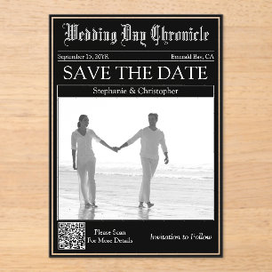 Faire-part de mariage en QR code sur acrylique New