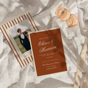 Faire-Part de Mariage en Terracotta Chic Terrestre