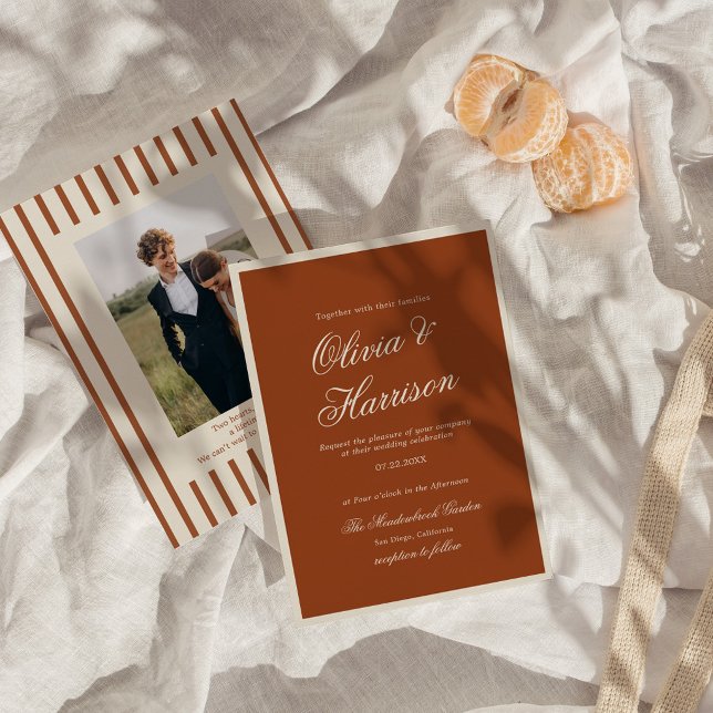 Faire-Part de Mariage en Terracotta Chic Terrestre (Créateur téléchargé)