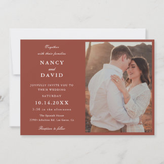 Faire-part de mariage en terre cuite avec photo