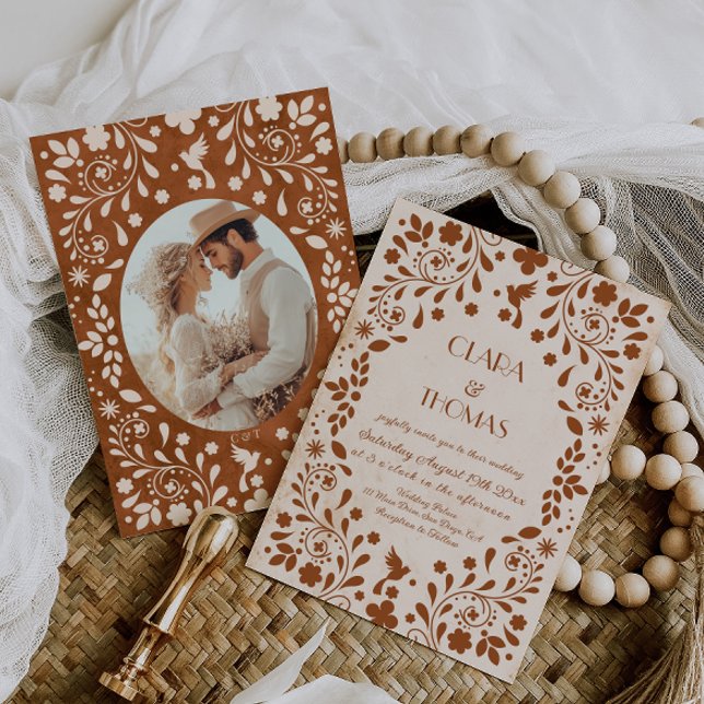 Faire-part de mariage en terre cuite beige Fiesta  (Créateur téléchargé)