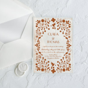 Faire-part de mariage en terre cuite beige mexicai