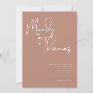 Faire-part de mariage en terre cuite Boho