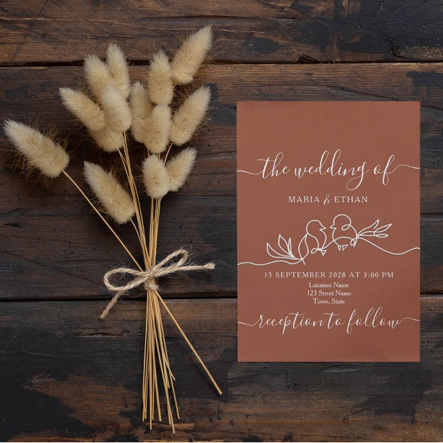 Faire-part de mariage en terre cuite Boho (Créateur téléchargé)