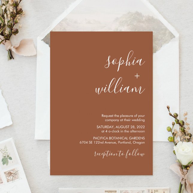 Faire-part de mariage en terre cuite Boho (Créateur téléchargé)