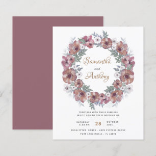 Faire-part de mariage en terre cuite florale rusti
