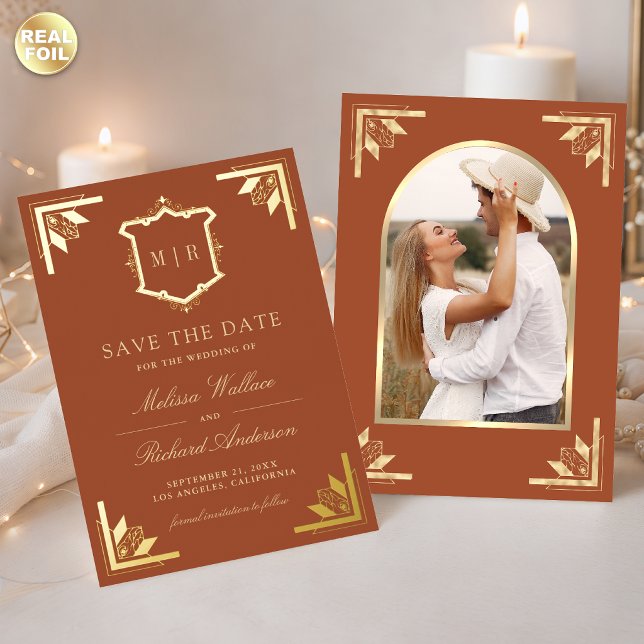 Faire-part de mariage en terre cuite Gold Crest (Créateur téléchargé)