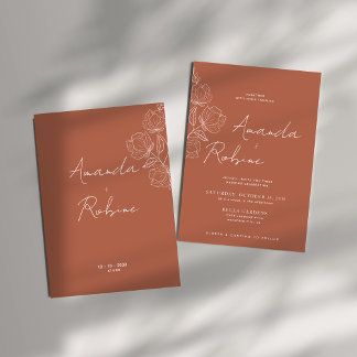 Faire-part de mariage en terre cuite moderne