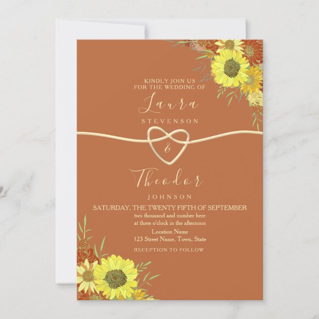 Faire-part de mariage en terre cuite rustique tour (Devant)