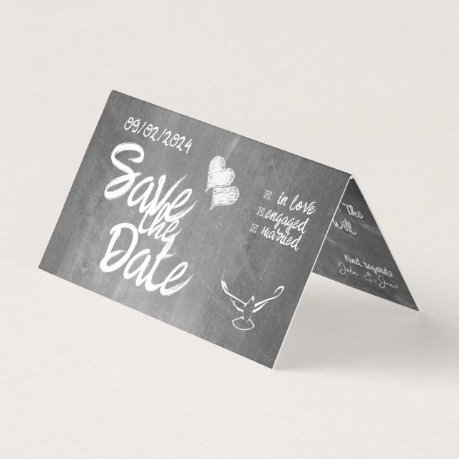Faire-part de mariage en typographie de tableau no (Front)