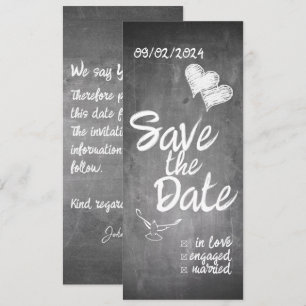 Faire part de mariage en typographie tableau noir