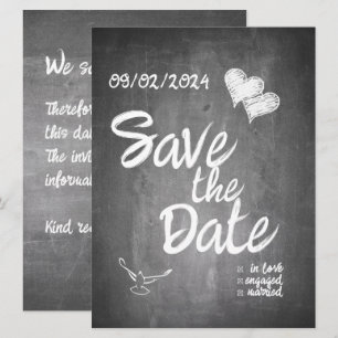 Faire part de mariage en typographie tableau noir