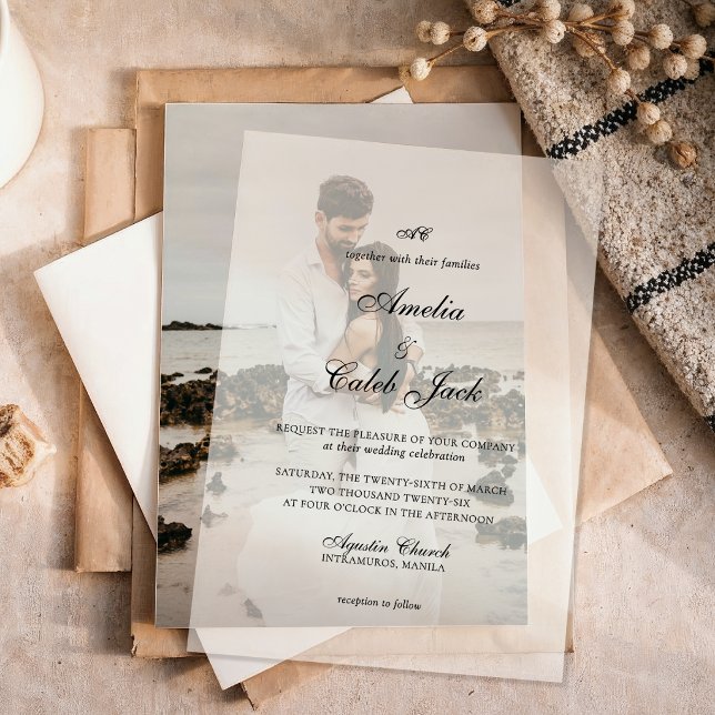 Faire-part de mariage en vélin avec monogramme mod (Créateur téléchargé)