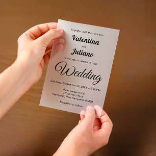 Faire-part de mariage en vélin noir et blanc