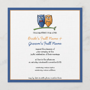 Faire-part de mariage encadré Owl Love