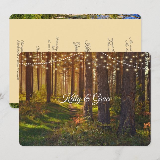 Faire-part de mariage Enchantée (Devant / Derrière)