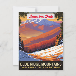 Faire-part de mariage enneigé des montagnes Blue R