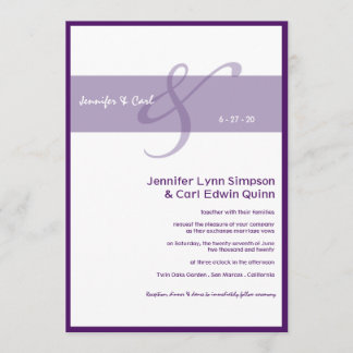 Faire-part de mariage ensemble (Violet)