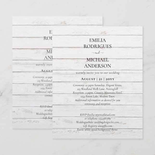 Faire-part de mariage espagnol BILINGUAL Nuestra B (Devant / Derrière)